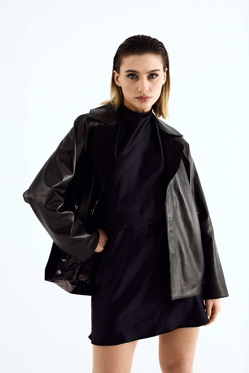 NORA Black Zig Leather Jacket