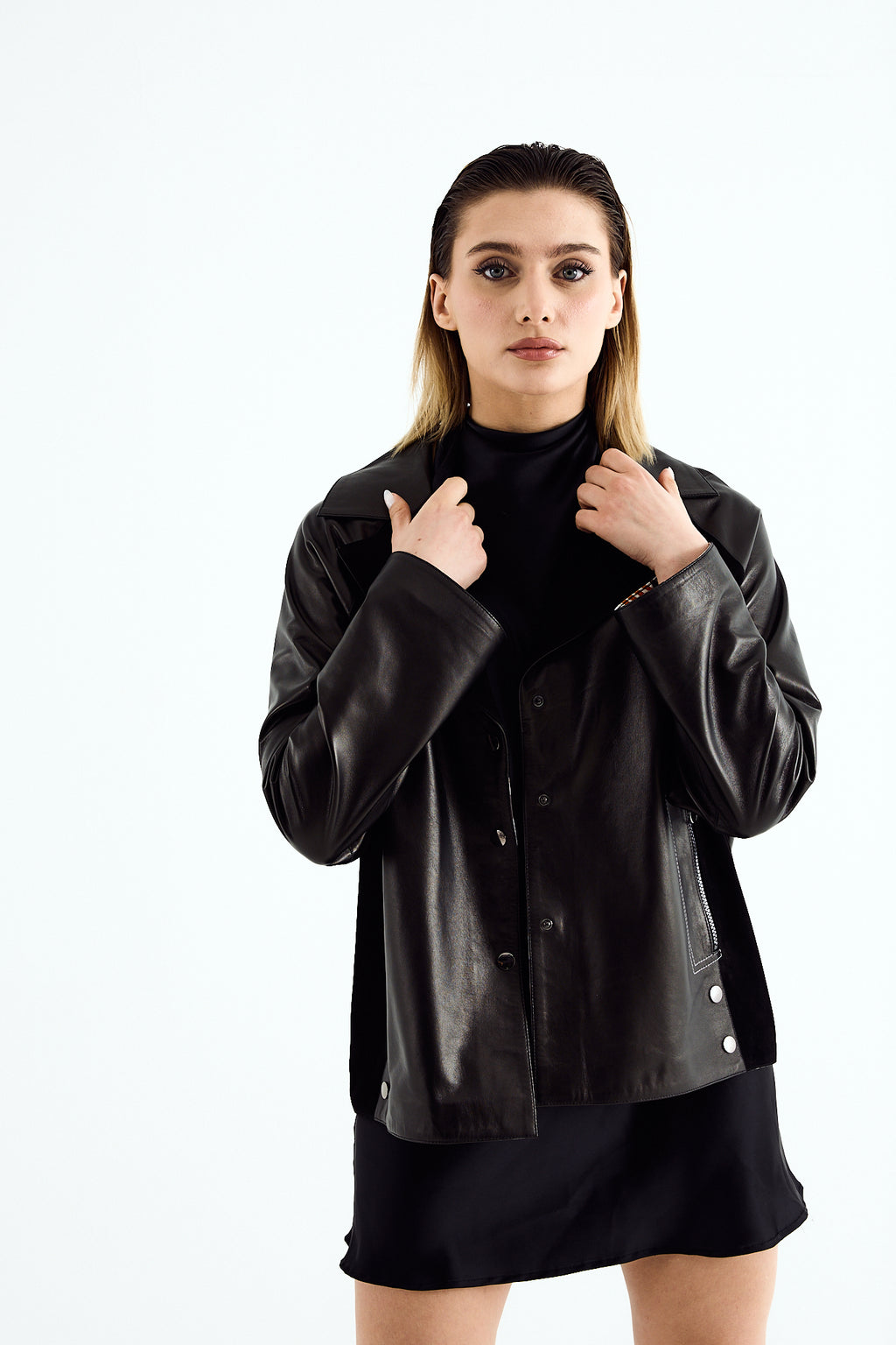 NORA Black Zig Leather Jacket