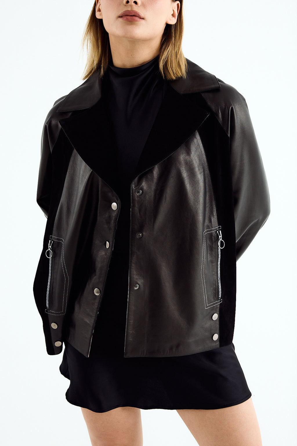 NORA Black Zig Leather Jacket