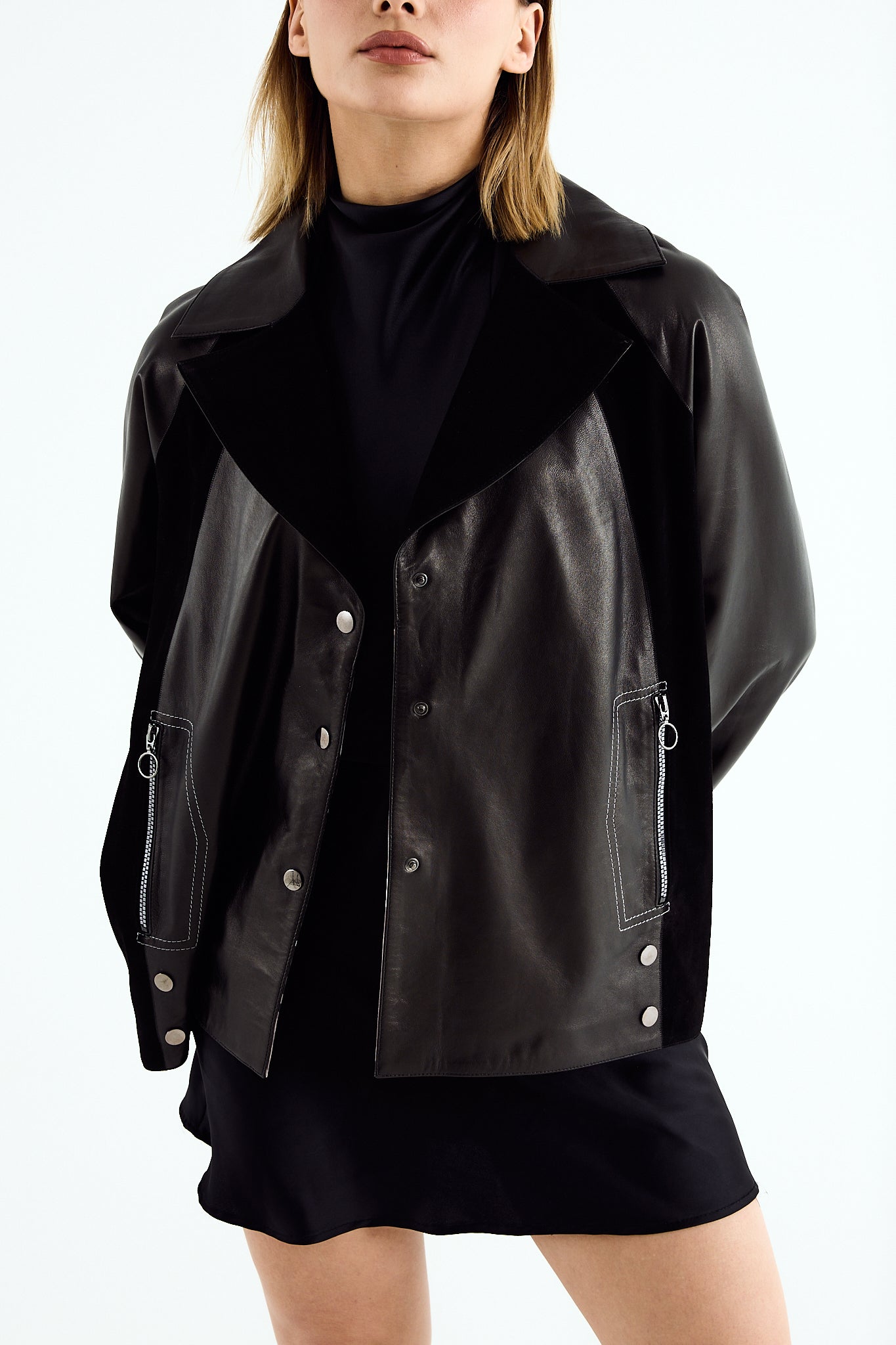 NORA Black Zig Leather Jacket