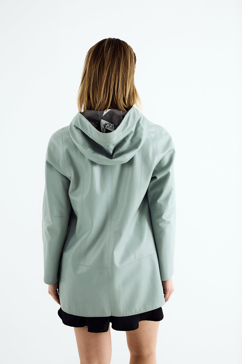 LIV Zig Leather Hooded Jacket
