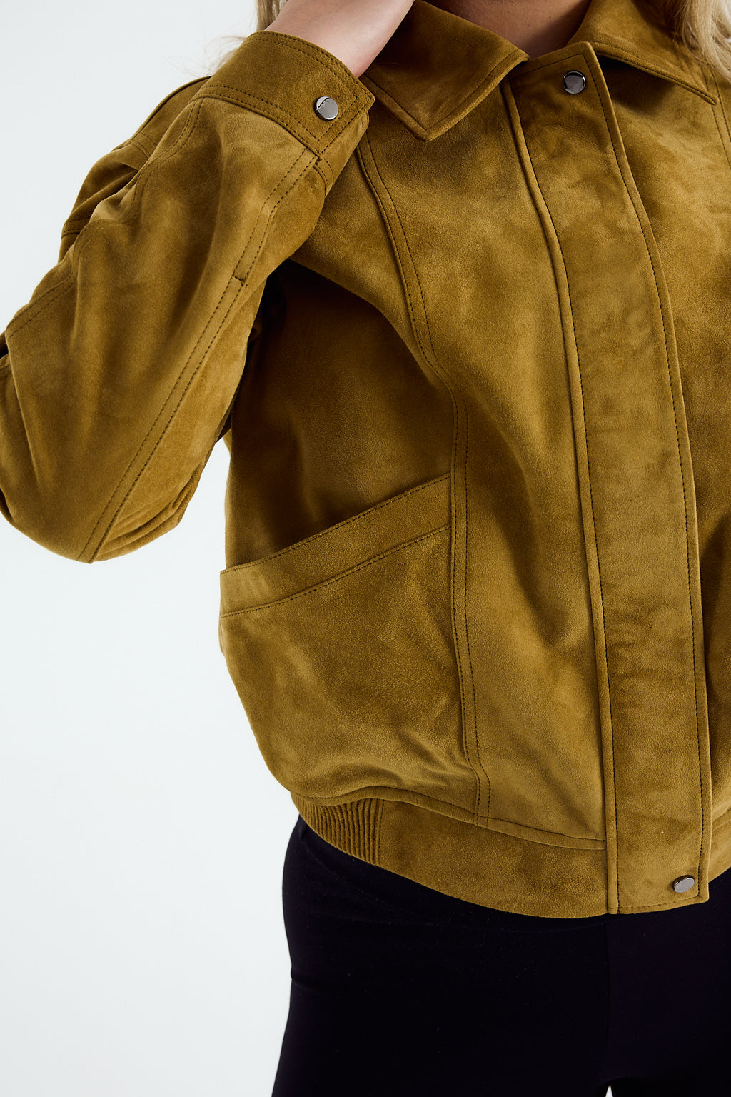 MILA Antique Moss Suede Jacket