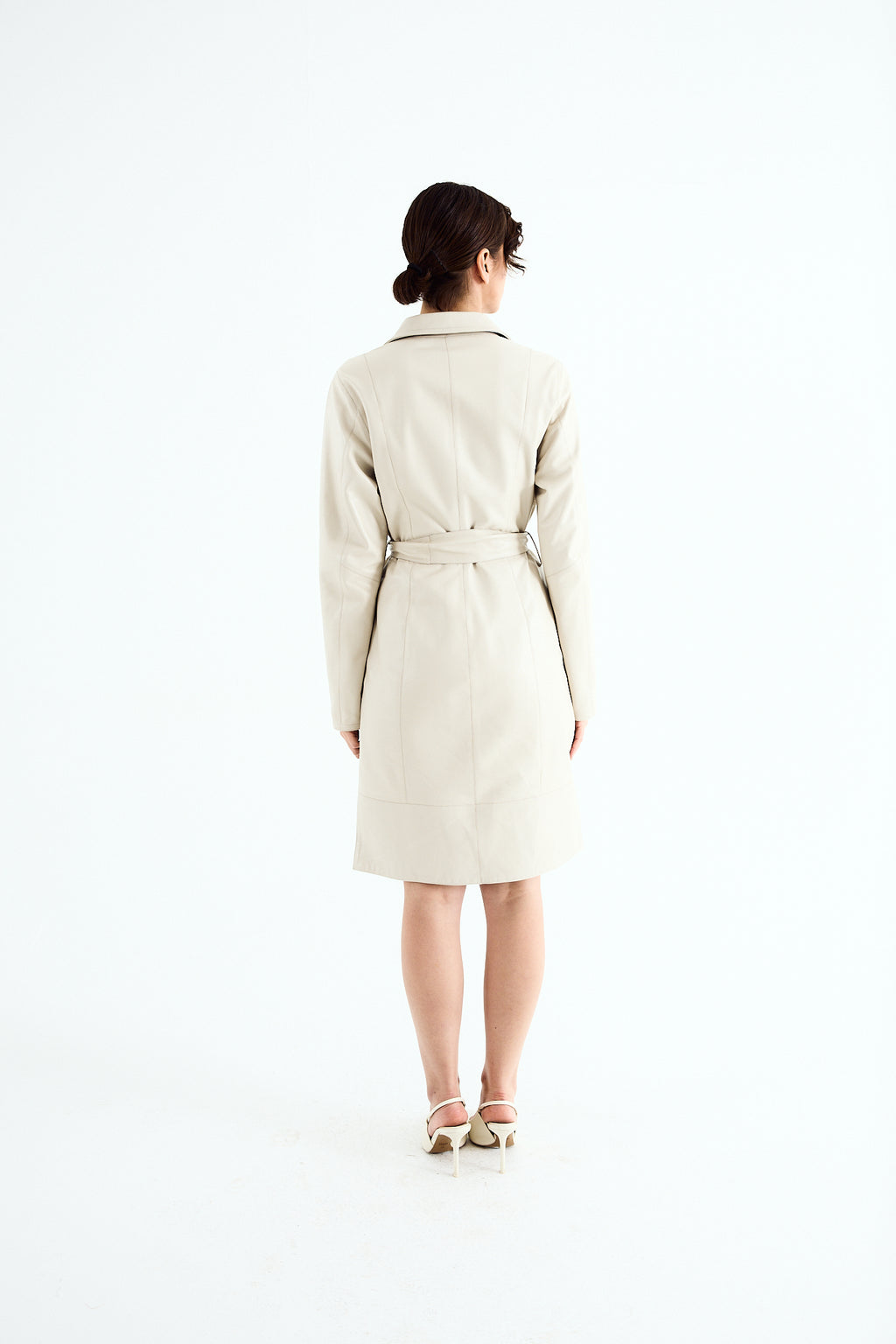 ALBA Zig Leather Trench Coat
