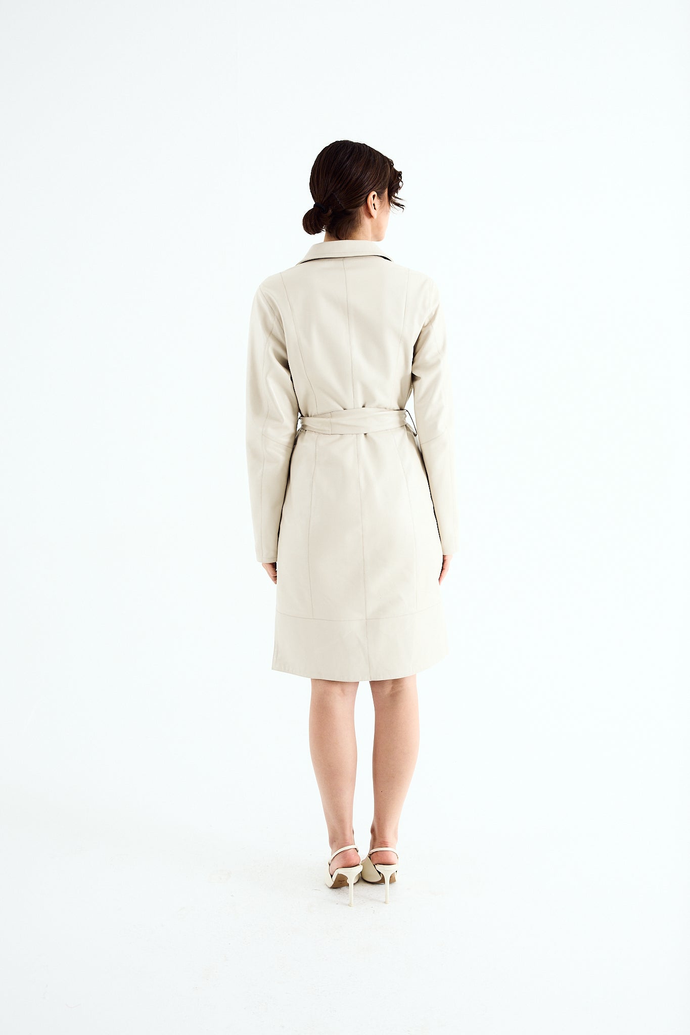 ALBA Zig Leather Trench Coat