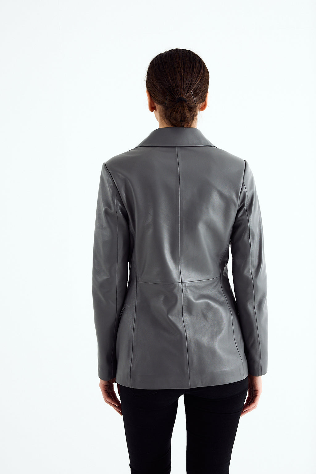 VERA Grey Leather Blazer