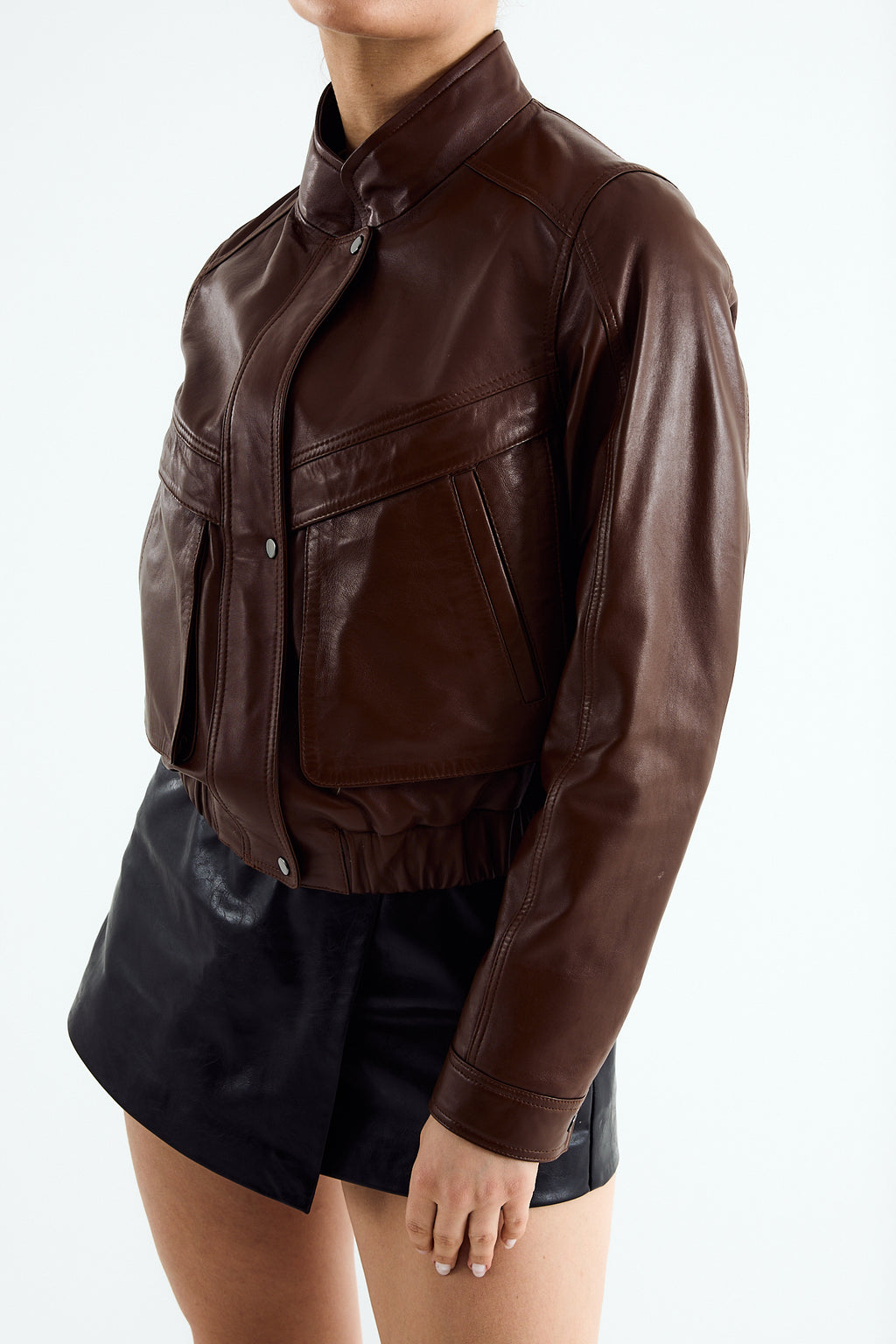 NORA Brown Zig Bomber Jacket