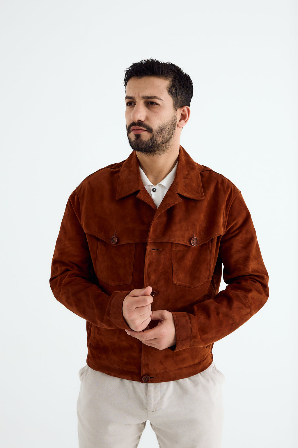 ENZO Suede Trucker Jacket