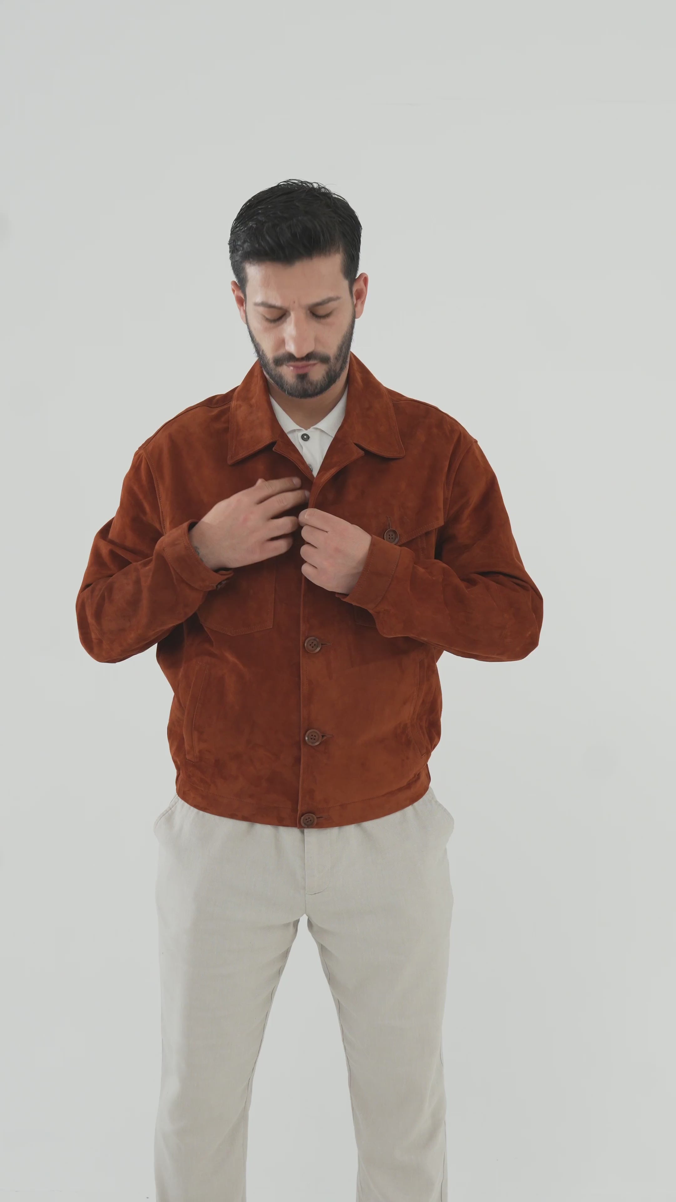 ENZO Suede Trucker Jacket
